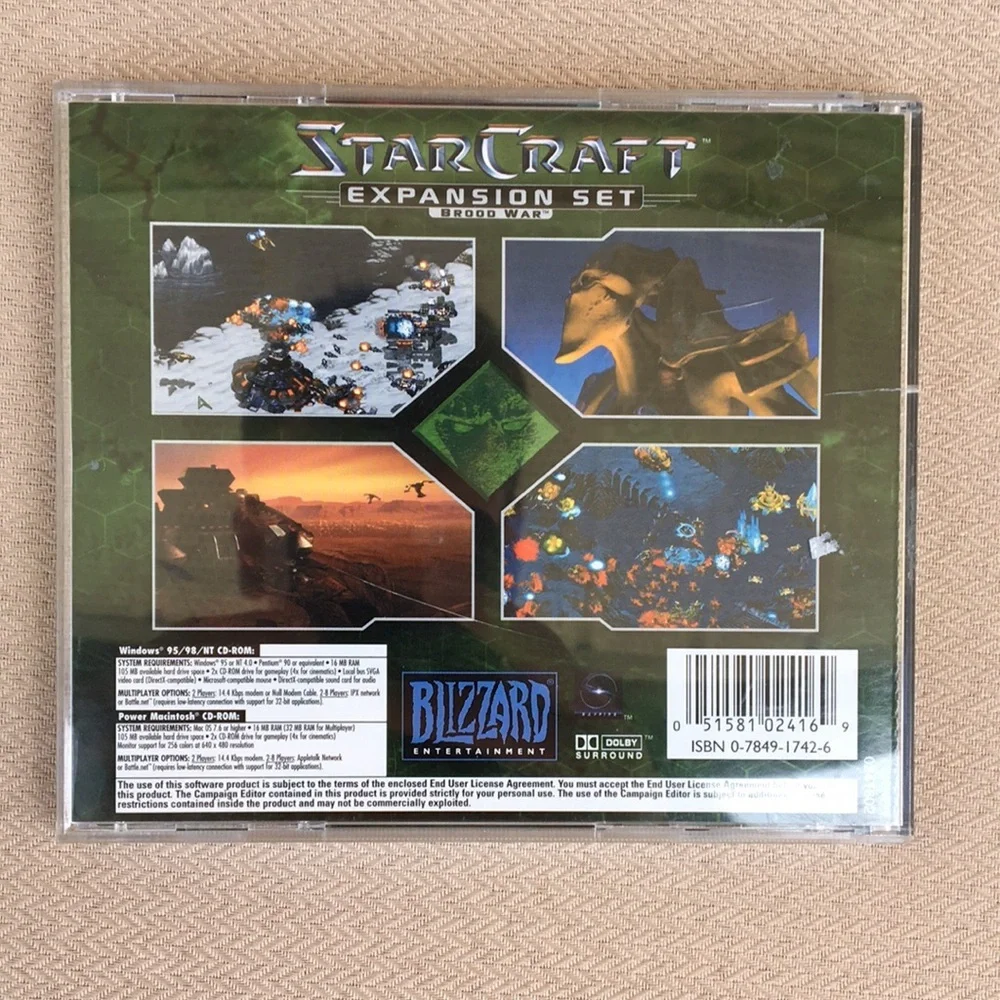 StarCraft and Expansion Set PC Game CDs